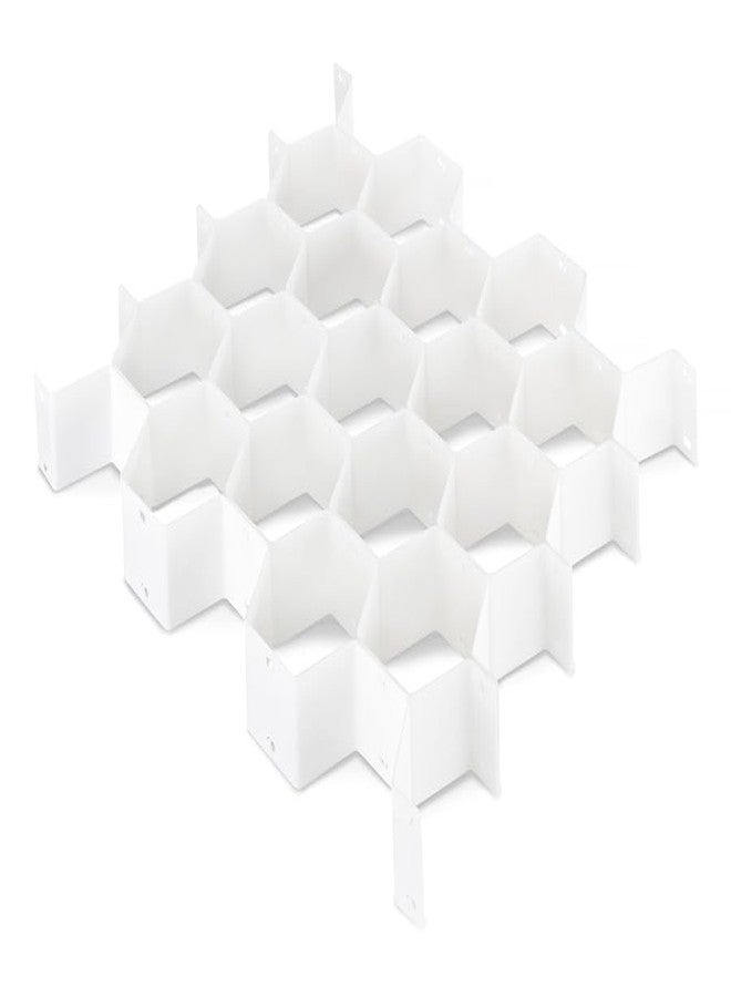 Whitmor Honeycomb Drawer Organizer, 6 PAck White - Image 1