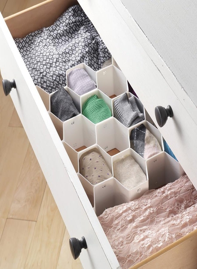 Whitmor Honeycomb Drawer Organizer, 6 PAck White - Image 4