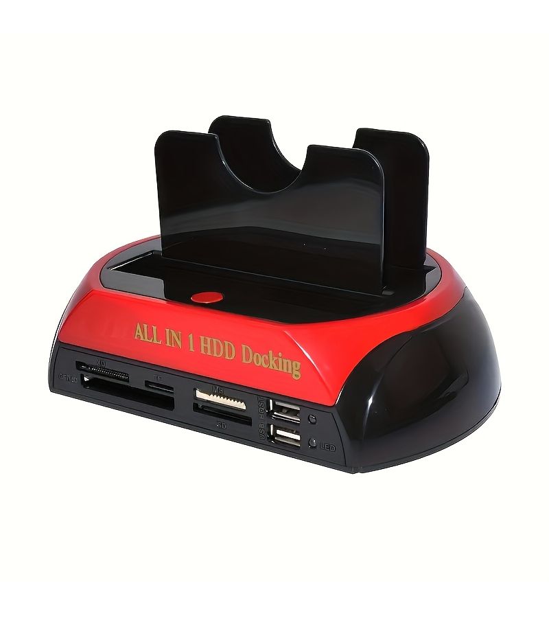 قاعدة توصيل أقراص USB 2.0 إلى SATA HDD باللون الأحمر لمحركات الأقراص الصلبة (HDD) وذات الحالة الصلبة (SSD) بحجم 2.5 و 3.5 بوصة - Image 4