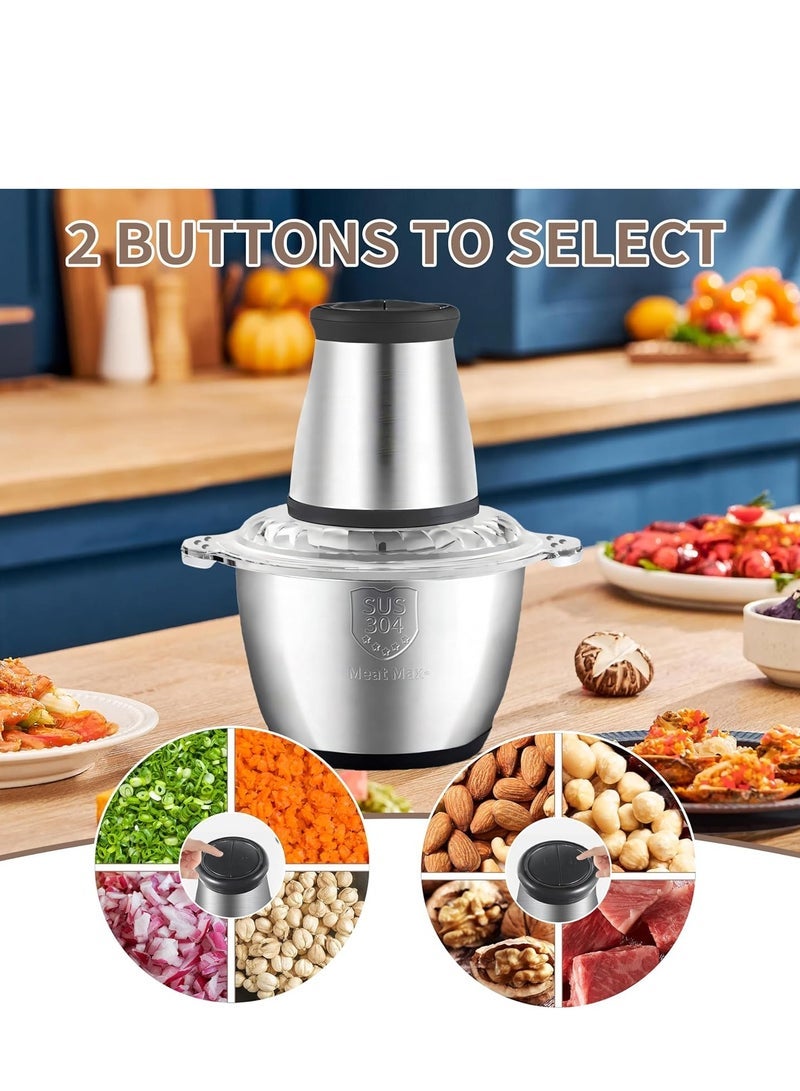 VINSOC Electric Chopper Electric Meat Grinder 2L 2 Speed Adjustable Mincer Grinder Multi-Functional Food Processor with Double layer 4-blade blade 200W - Image 5