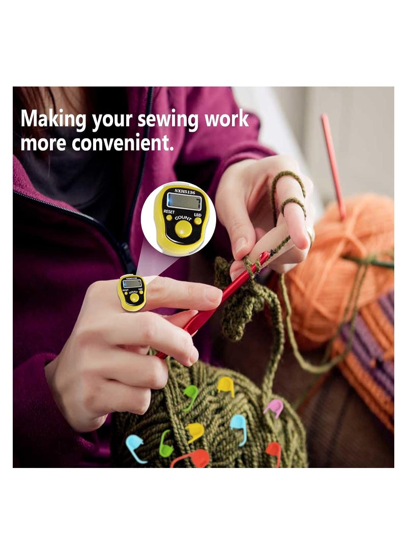 SYOSI عداد أصابع إلكتروني صغير، عداد ضغط أصابع يدوي رقمي مزود بـ 5 أرقام LED، عداد رقمي لعد السلع المستخدمة في لعبة الجولف، 4 قطع - Image 3