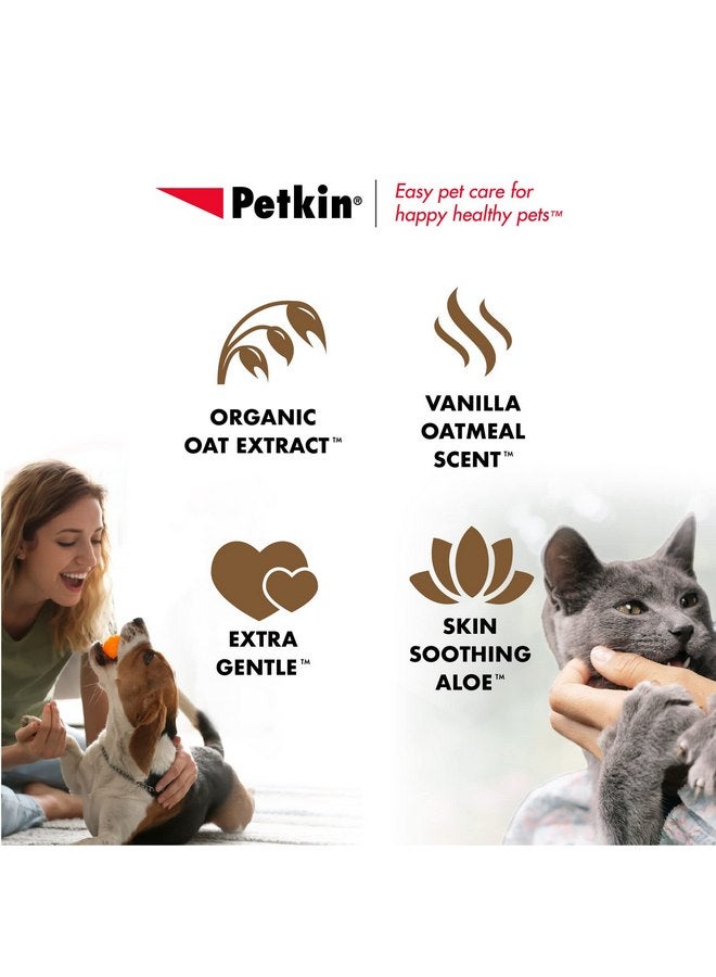 بيتكين مناديل Petkin Pet للكلاب والقطط، 200 منديل (كبير) - مناديل الشوفان للحيوانات الأليفة للكلاب والقطط - تهدئ البشرة الجافة والحكة وتنظف الأذنين والوجه والأرداف والجسم ومنطقة العين - عبوتان من 100 منديل - Image 5