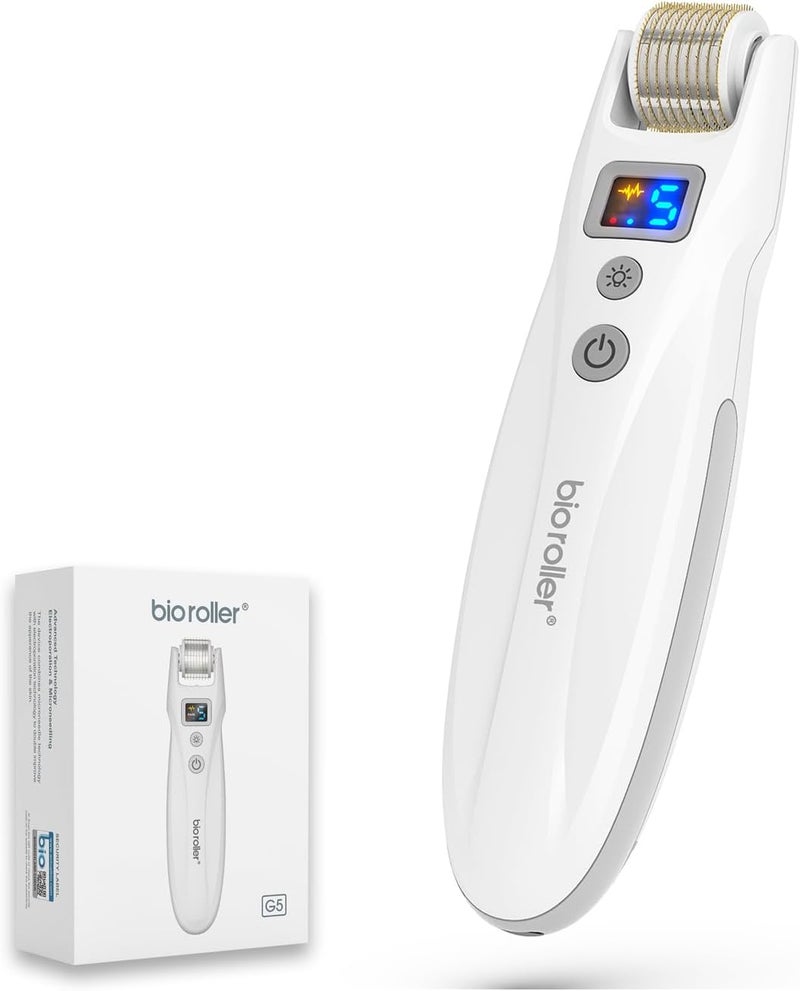 Bioroller G5 Derma Roller Microneedle Roller 0.25mm Micro Needling Roller 540 Titanium Microneedling Skincare Tools for Man & Women