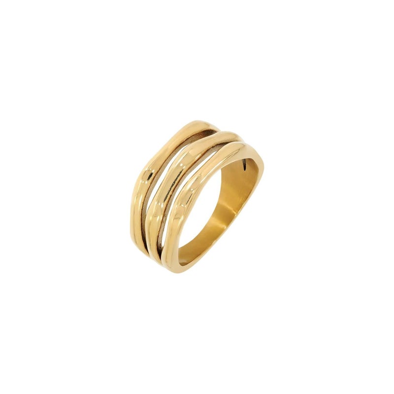 Hey Harper Gold Ring for Women - Gold Plated Stacking Waterproof & Sweatproof Jewerly Ring - Gift for Women - Everday Non Tarnish Cute Fashion Circle Ring (Sierra Ring, 9 US) - Image 1