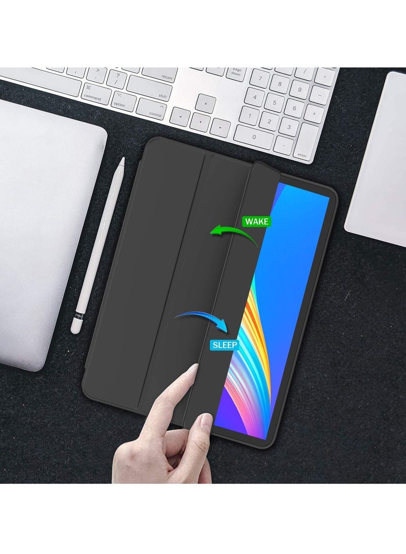 DUSALA iPad Pro 11 Inch Case 2022(4th Gen)/ 2021(3rd Gen) with Pencil Holder [Support iPad 2nd Pencil Charging/Pair],Trifold Stand Smart Case with Soft TPU Back,Auto Wake/Sleep(Black) - Image 5