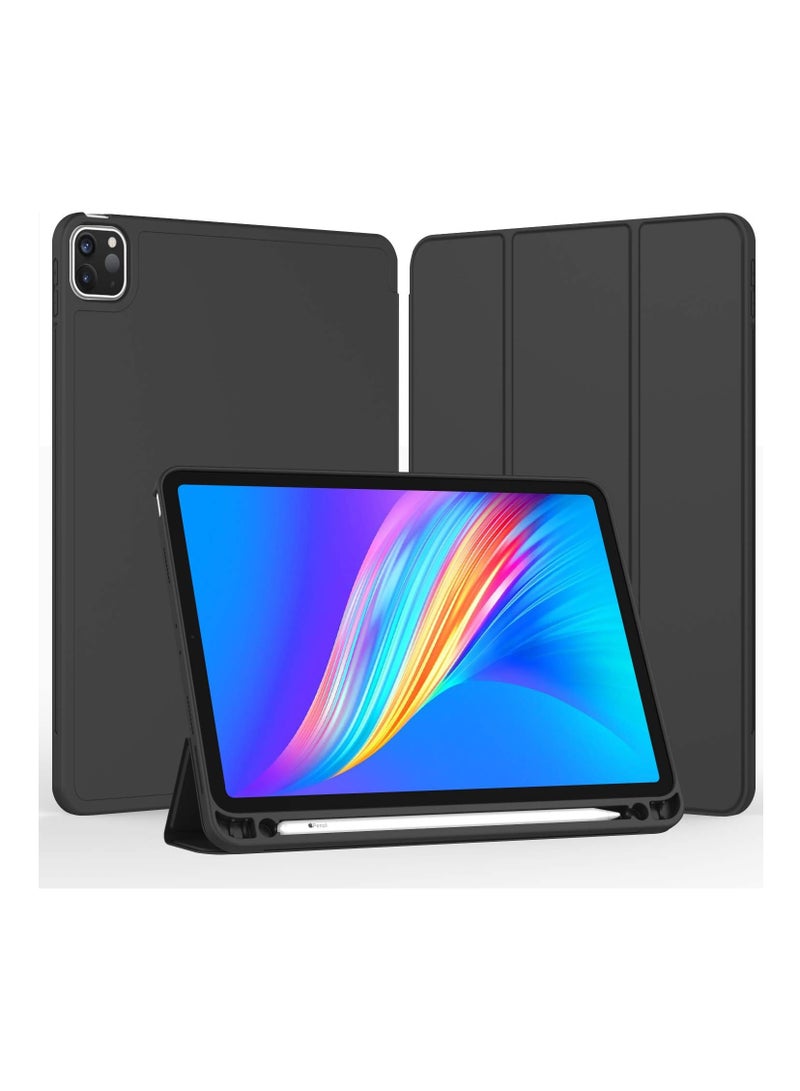 DUSALA iPad Pro 11 Inch Case 2022(4th Gen)/ 2021(3rd Gen) with Pencil Holder [Support iPad 2nd Pencil Charging/Pair],Trifold Stand Smart Case with Soft TPU Back,Auto Wake/Sleep(Black) - Image 2