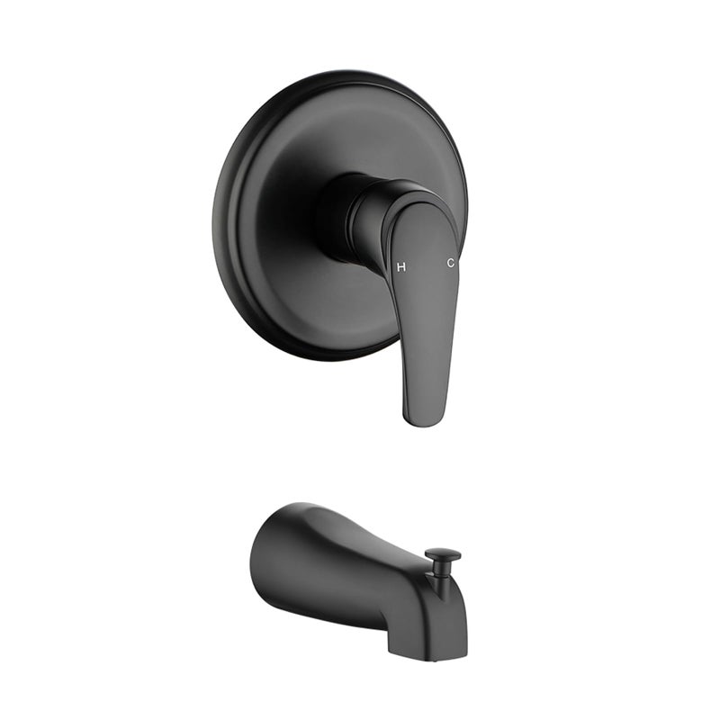 Shower Valve Trim Kit with Tub Spout Matte Black Tub Shower RoughIn Mixer Valve Bathroom Trim Kit