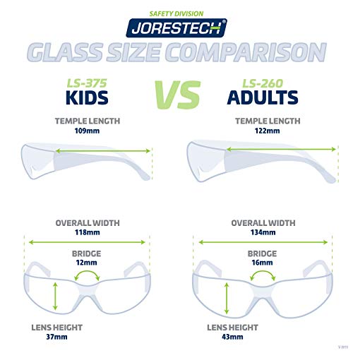 JORESTECH Kids Safety Glasses UV Protection Anti Scratch Clear Frameless Glasses, Meets ANSI Z87+ Standards, Eye Protection Activewear (LS-375-CL) - Image 2