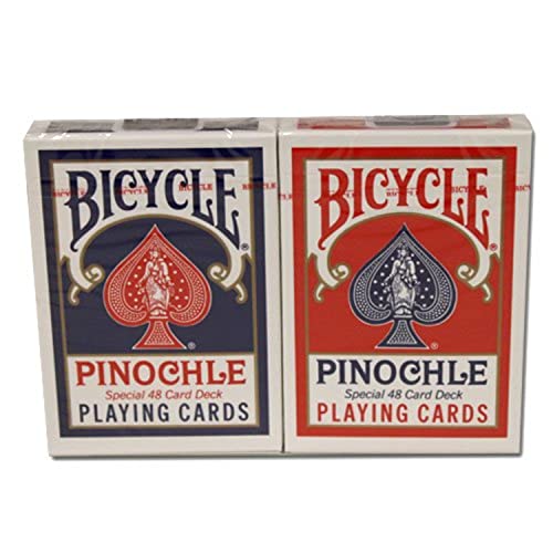 Brybelly 12 Decks Bicycle Pinochle Cards (6 Red / 6 Blue) - Image 4