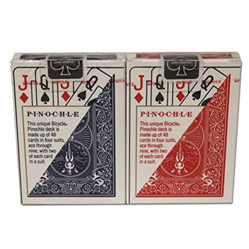 Brybelly 12 Decks Bicycle Pinochle Cards (6 Red / 6 Blue) - Image 5