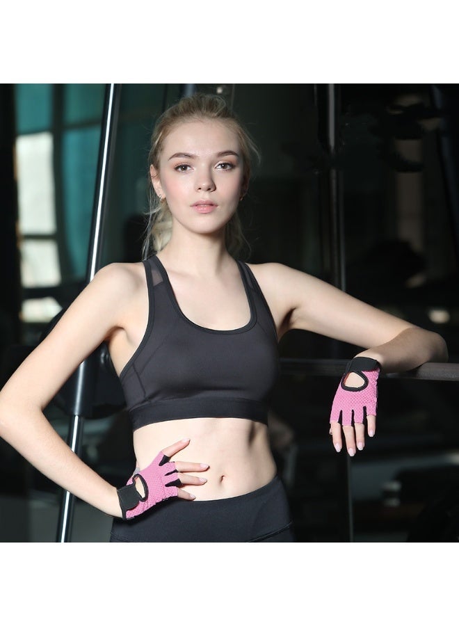 2pcs Men's and Women's Fitness Gloves, Breathable Half-Finger Palm Sports Gloves, Non-slip Shock-Absorbing Sports Glove=s, Suitable for Exercise Cycling, Training, Fitness, Pull Ups Bundle - Image 4