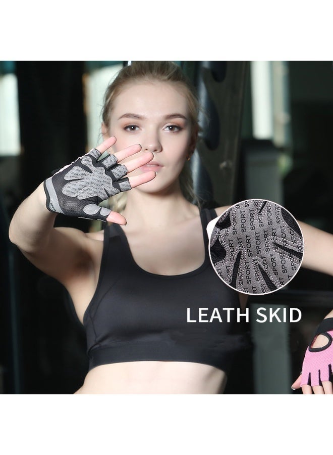 2pcs Men's and Women's Fitness Gloves, Breathable Half-Finger Palm Sports Gloves, Non-slip Shock-Absorbing Sports Glove=s, Suitable for Exercise Cycling, Training, Fitness, Pull Ups Bundle - Image 5