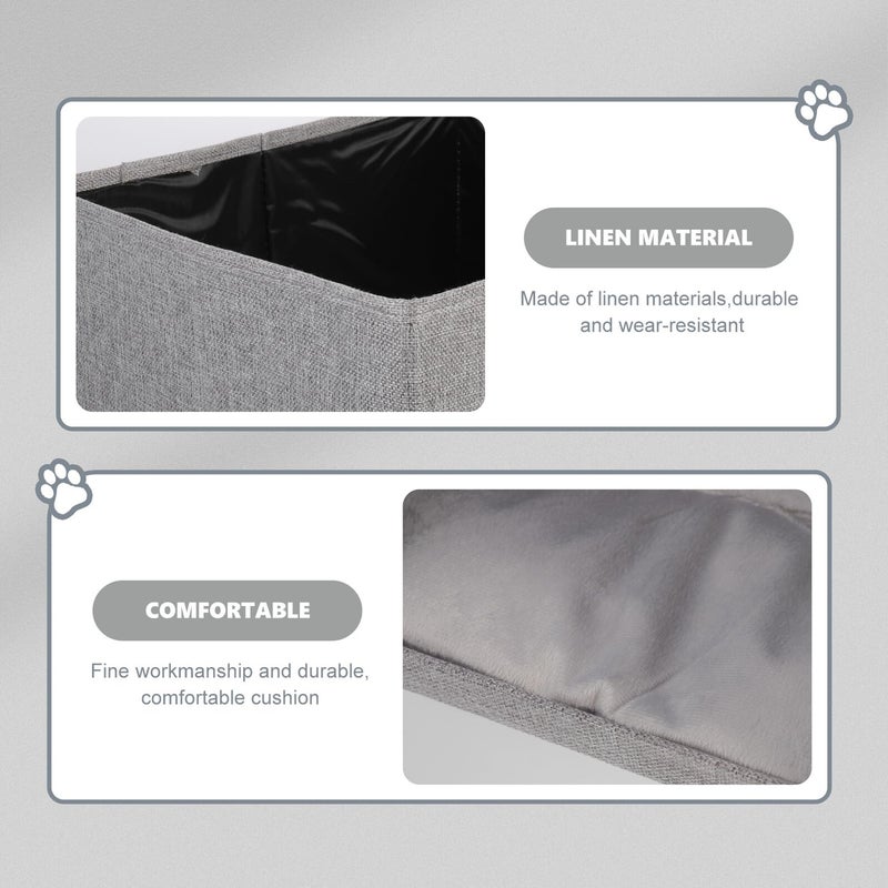 Foldable Cat House Small Dog Bed Breathable Linen Cotton Pet Nest Anti Scratch Comfortable Shelter - Image 3