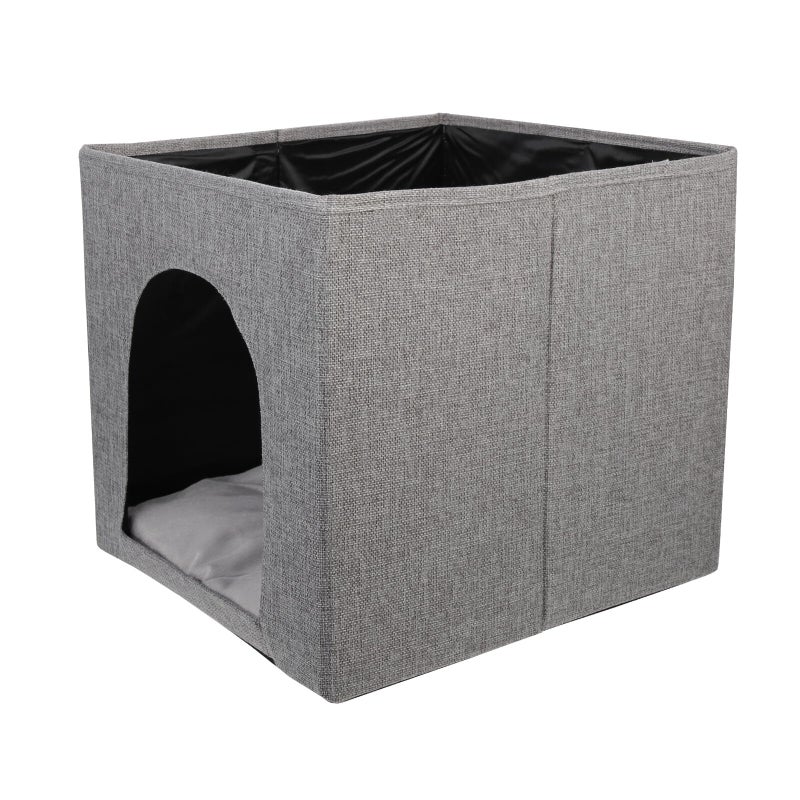 Foldable Cat House Small Dog Bed Breathable Linen Cotton Pet Nest Anti Scratch Comfortable Shelter - Image 2