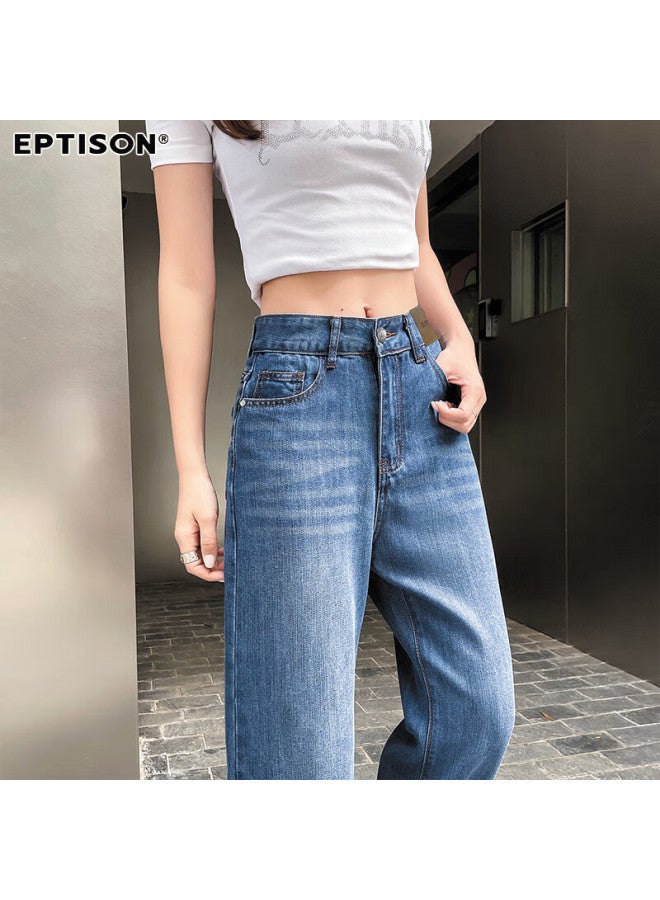 EPTISON Yipintiancheng Draped Loose Fit Women's Jeans Autumn Straight Leg Soft Comfortable Wide Leg Pants For Women - Image 5