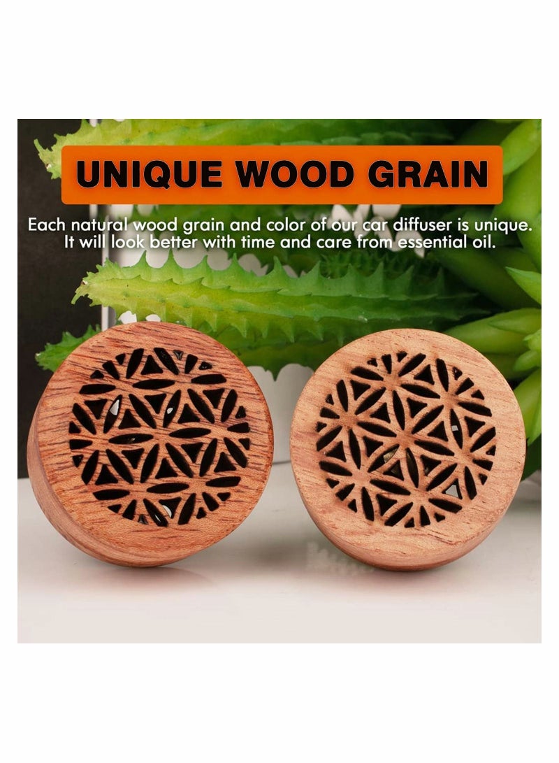 واي آند دي 2 Pieces Wooden Car Aromatherapy Essential Oil Diffuser Air Freshener Vent Clip Perfume Outlet for Valentine's Day Giving to Create a Romantic Atmosphere - Image 2