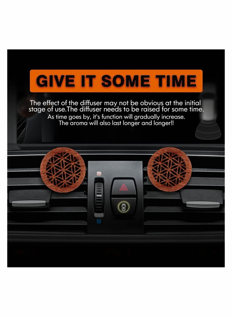واي آند دي 2 Pieces Wooden Car Aromatherapy Essential Oil Diffuser Air Freshener Vent Clip Perfume Outlet for Valentine's Day Giving to Create a Romantic Atmosphere - Image 3