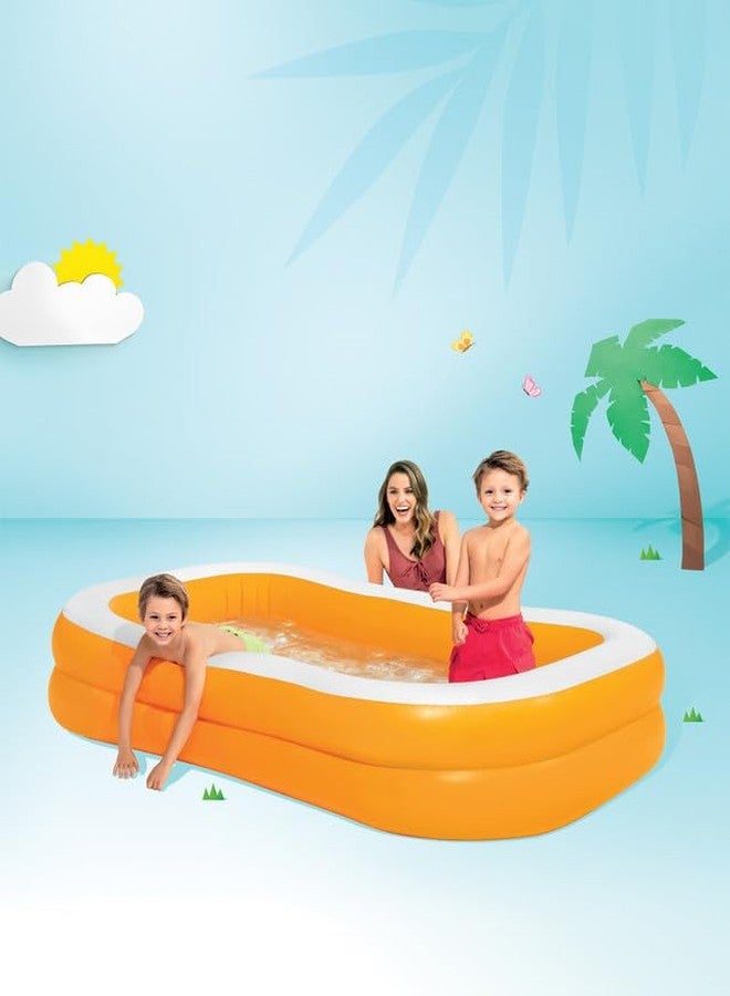 VWretails Swim Center Inflatable Family Pool for Kids/Babies Bathing & Fun at Beach,Home Indoor & Outdoor in Vacation with Easy Setup for Swimming Pool Experience and Enjoyment (Orange) - Image 4
