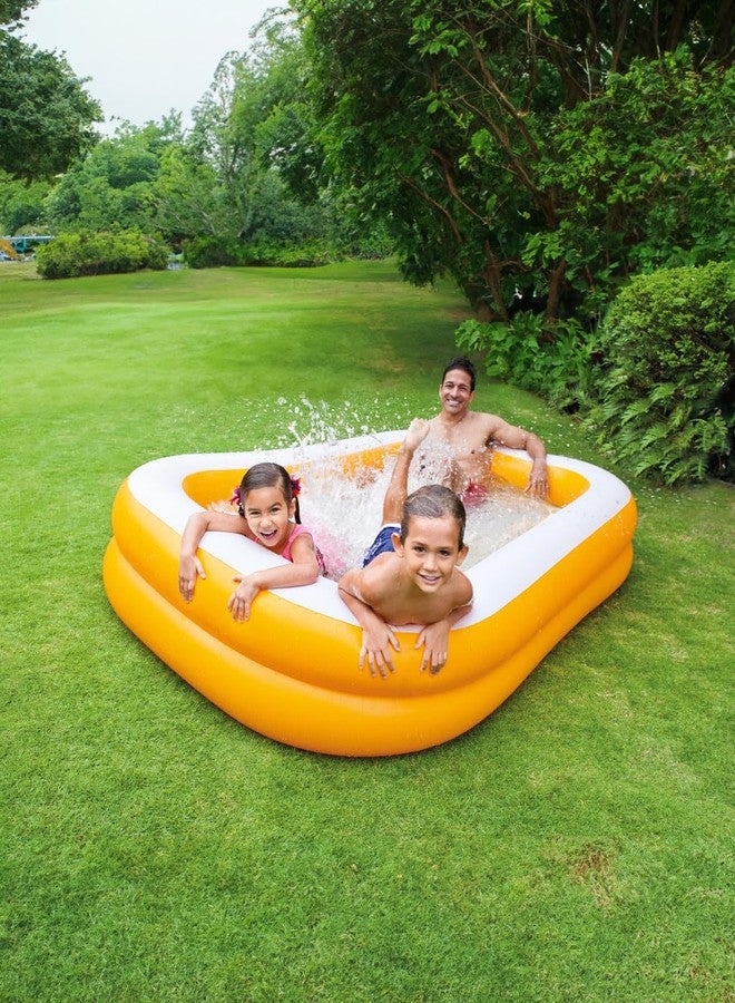 VWretails Swim Center Inflatable Family Pool for Kids/Babies Bathing & Fun at Beach,Home Indoor & Outdoor in Vacation with Easy Setup for Swimming Pool Experience and Enjoyment (Orange) - Image 5