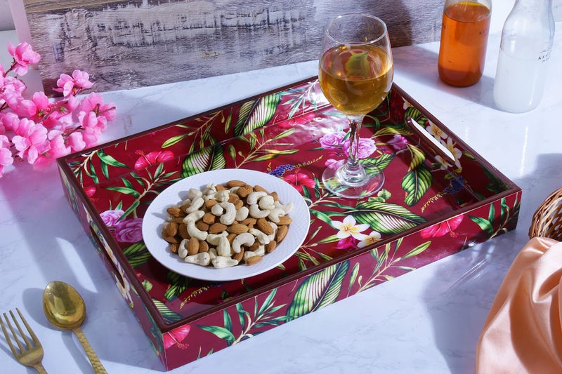 RICHTER Floral Maroon Tray - Image 1