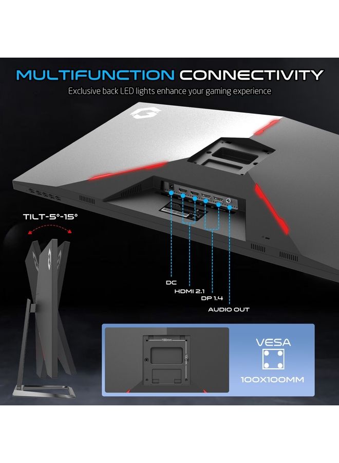 جايم أون GAMEON GOP32FHD240VA 32 بوصة FHD 240Hz 1ms 1920X1080 شاشة ألعاب مسطحة VA مع Gsync و FreeSync Black (متوافق مع وحدة تحكم HDMI 2.1) أبيض - Image 5