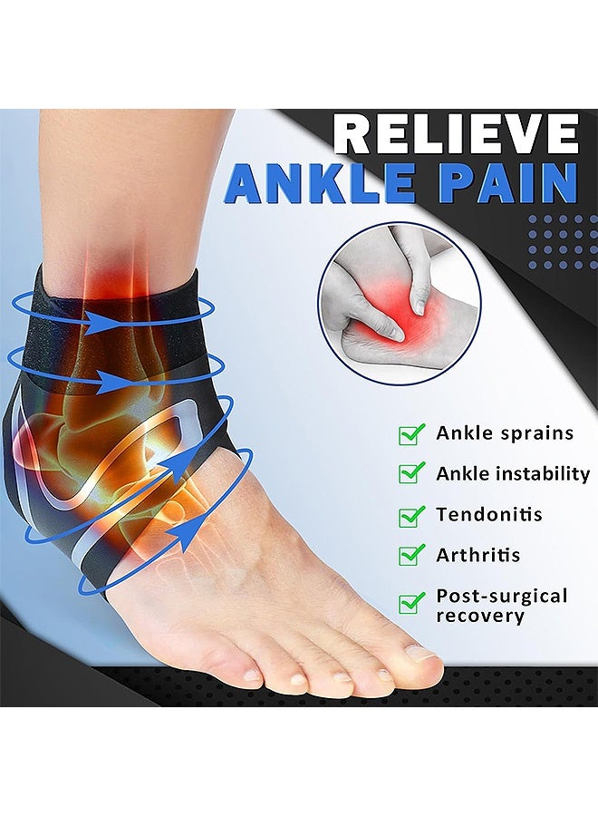 ساوث مون 1 حزام الكاحل للزوجين للنساء الرجال، دعم الكاحل المريح القابل للتنفس القابل للضبط، كيس القدم المرن للرياضة حماية التهاب المفاصل التهاب المفاصل البلعومي التهاب عرقوب الشفاء (أسود) - Image 3