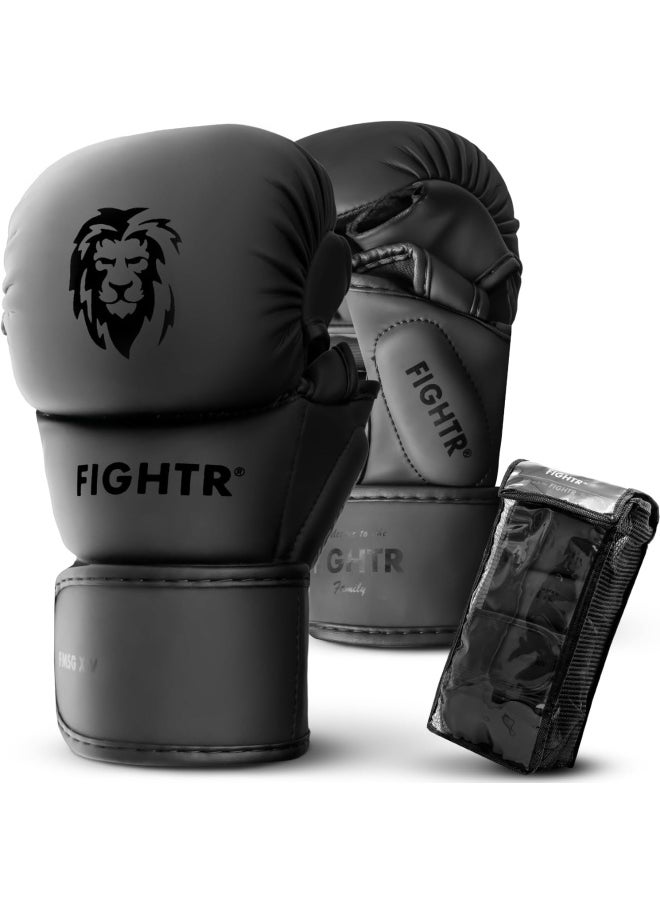 FIGHTR Pro Mma Sparring Gloves For Grappling Sparring Training, Kickboxing Martial Arts Muay Thai Punching Bag Mitt Training Boxing For Men And Women | Incl. Carrying Bag 