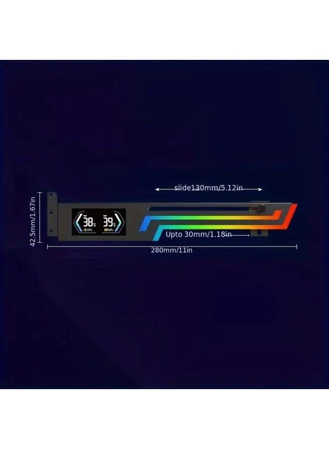 White ARGB Temperature Display Adjustable Graphics Card Holder Metal Design LED Screen - Image 3