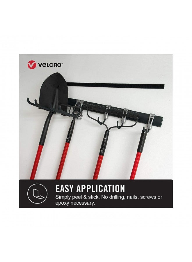 VELCRO Brand VELCRO Brand Industrial Fasteners Stick-On Adhesive | Professional Grade Heavy Duty Strength Holds up to 10 lbs on Smooth Surfaces | Indoor Outdoor Use, 4in x 2in (2pk), Strips, 2 Sets, 90200 - Image 2