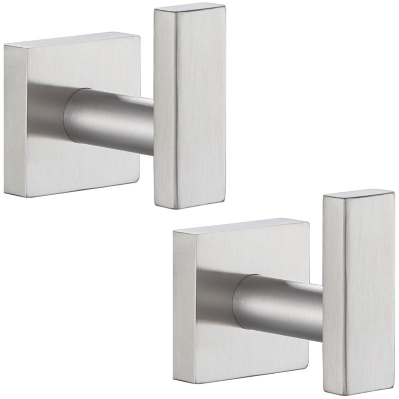 Angle Simple Bathroom Towel Hook 2 Pack SUS304 Stainless Steel Bath Robe Holder Modern Coat Hook Wall Mounted Brushed Nickel