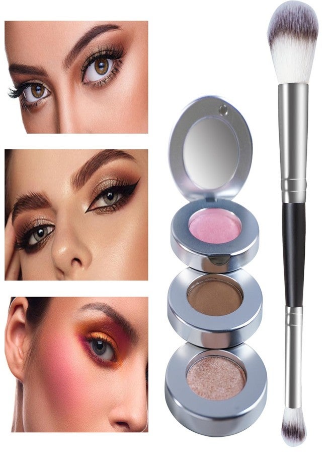 Joyeee باليت تحديد الخدود والهايلايتر من جويي، 3 في 1 لتحديد الوجه، أحمر خدود وردي للخدود وبودرة هايلايتر لامعة طبيعية مع فرشاة ومرآة صغيرة، مدمجة وقابلة للتكديس - Image 5