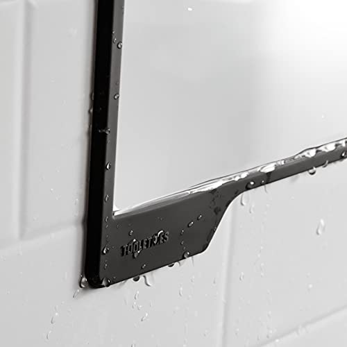 TOOLETRIES Oliver Shower Mirror - Premium Shower Mirror for Shaving, Grooming - 100% silicone - Shatterproof Mirror - Grips to Shiny Surfaces - No Suction Cups - No Adhesives - Charcoal - Image 4