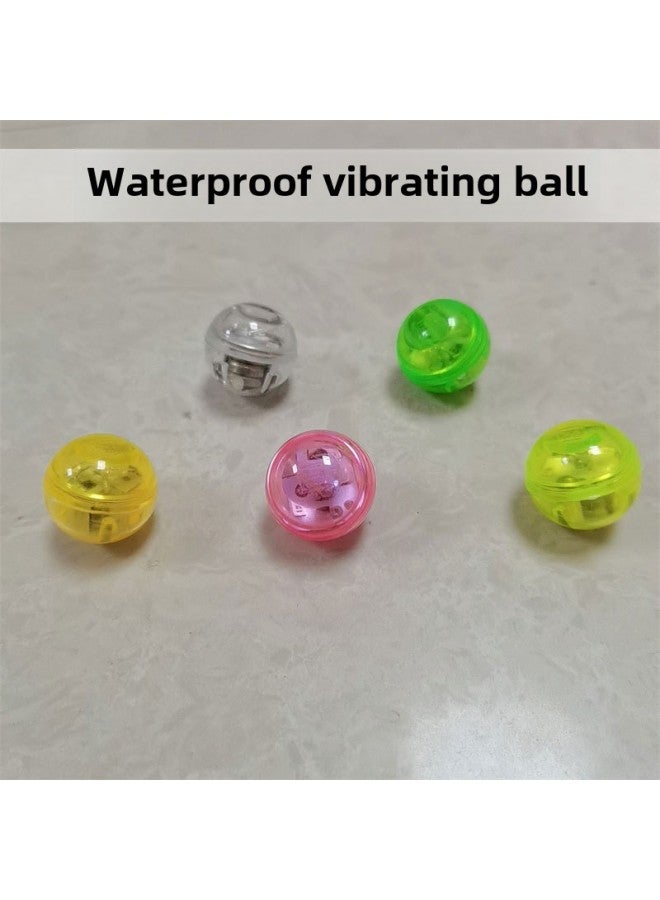 Vibration Flash Ball Waterproof Vibration Ball Electronic Light-emitting Movement Toy Accessories Red And Blue Double Flash Double Light Vibration Ball-Color:Waterproof Vibration Ball Five-color Random Mixed Hair-Specifications:Diameter About 2.4cm  - Image 2