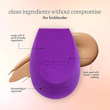 EcoTools Bioblender By Makeup Sponge For Liquid And Cream MakeUp Purple 1 Count Pack of 2 3175 - Image 4