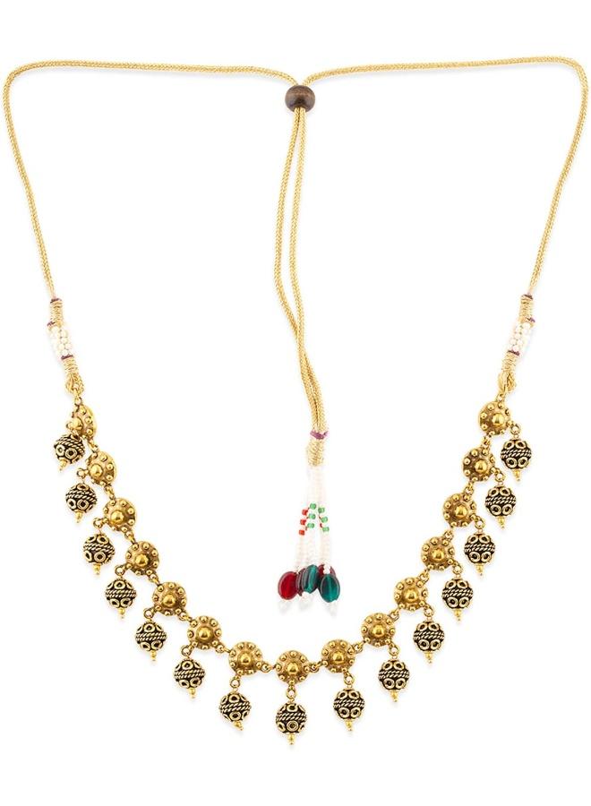 Voylla Rava Ball Ball Drop Choker Necklace For Women - Image 2