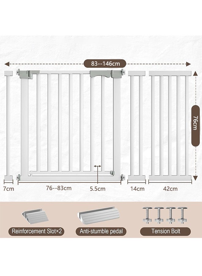 OASIS DESERT Self-Closing Safety Baby Doors, Extra Wide Children's Doors, Suitable For Up To 146 Cm: Includes Extension Racks Of 7 Cm, 14 Cm, 42 Cm, Easy To Install Durable Dog Doors, Stairs, Doorways - Image 2