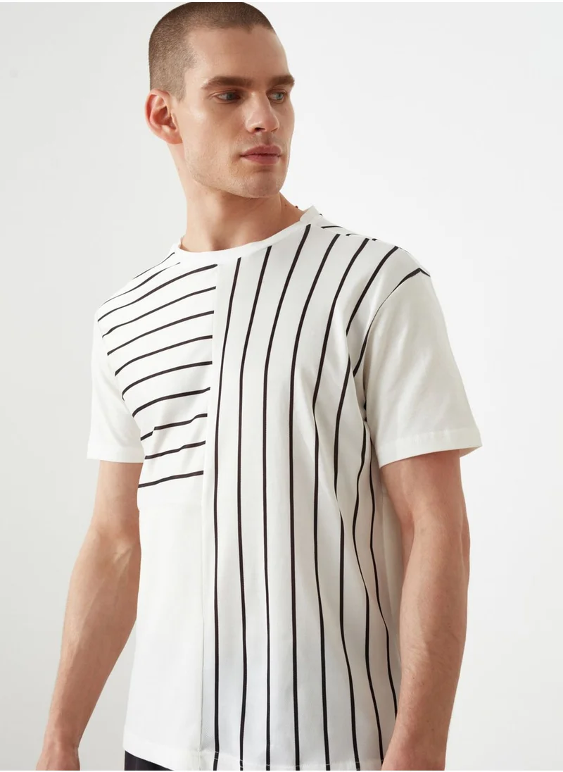 trendyol Striped Crew Neck T-Shirt