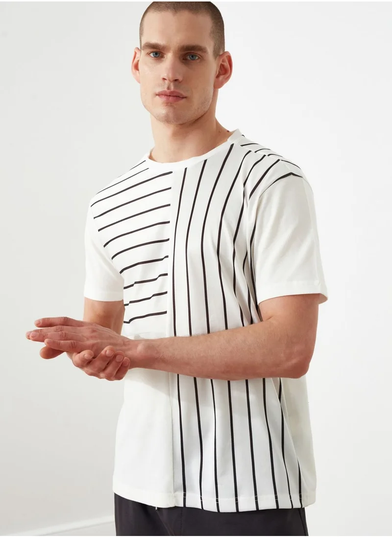 trendyol Striped Crew Neck T-Shirt