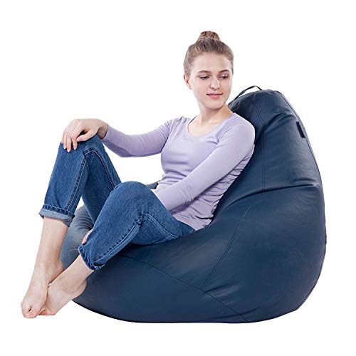 Generic LEXAVI Brand Prefilled Beanbag with Footstool with Beans XXXL Navy  - Image 4