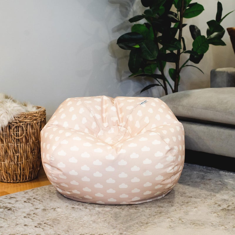 Big Joe Classic Bean Bag Chair for Kids Bedroom and Reading Nook, Easy-Clean Mini Clouds Oat, Durable Nylon Polyester Blend, 2 feet Refillable - Image 3