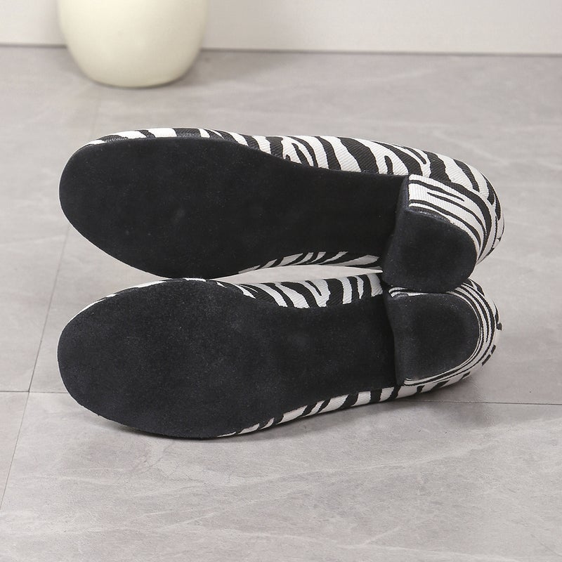 Loquat New Zebra Pattern Modern Dance Indoor Women'S Mid-High Heeled Pas Dances Breathable Soft-Soled Social Dance Shoes Jit - Image 5