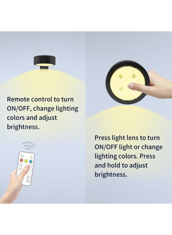 يلا جوي 3 حزم إضاءة للصور، إضاءة للوحات الفنية الجدارية بثلاثة ألوان قابلة للتعتيم، إضاءة LED للوحات الفنية على الحائط للملصقات ولوحات السهام ولوحات الصور الشخصية (أسود،  حزمة واحدة مع جهاز تحكم عن بعد) - Image 5