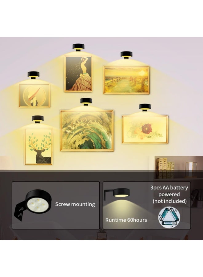 يلا جوي 3 حزم إضاءة للصور، إضاءة للوحات الفنية الجدارية بثلاثة ألوان قابلة للتعتيم، إضاءة LED للوحات الفنية على الحائط للملصقات ولوحات السهام ولوحات الصور الشخصية (أسود،  حزمة واحدة مع جهاز تحكم عن بعد) - Image 3