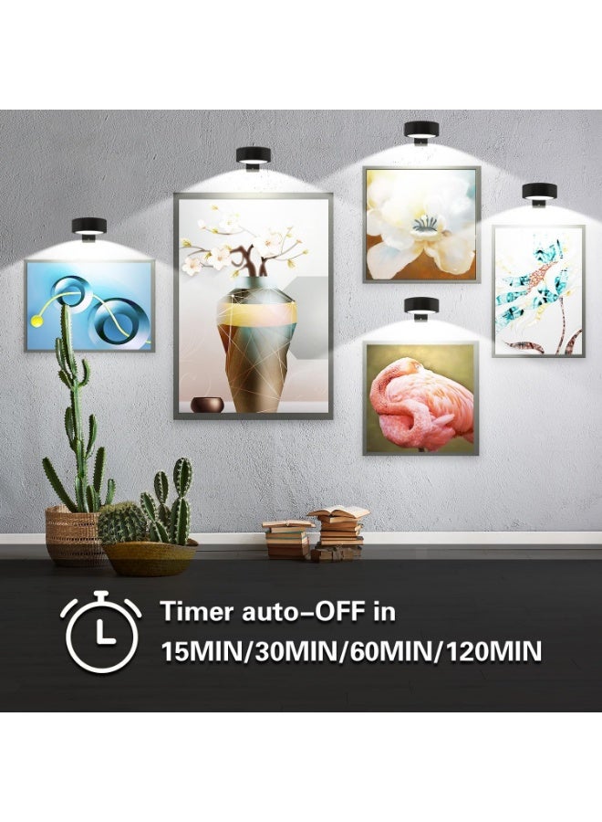 يلا جوي 3 حزم إضاءة للصور، إضاءة للوحات الفنية الجدارية بثلاثة ألوان قابلة للتعتيم، إضاءة LED للوحات الفنية على الحائط للملصقات ولوحات السهام ولوحات الصور الشخصية (أسود،  حزمة واحدة مع جهاز تحكم عن بعد) - Image 4