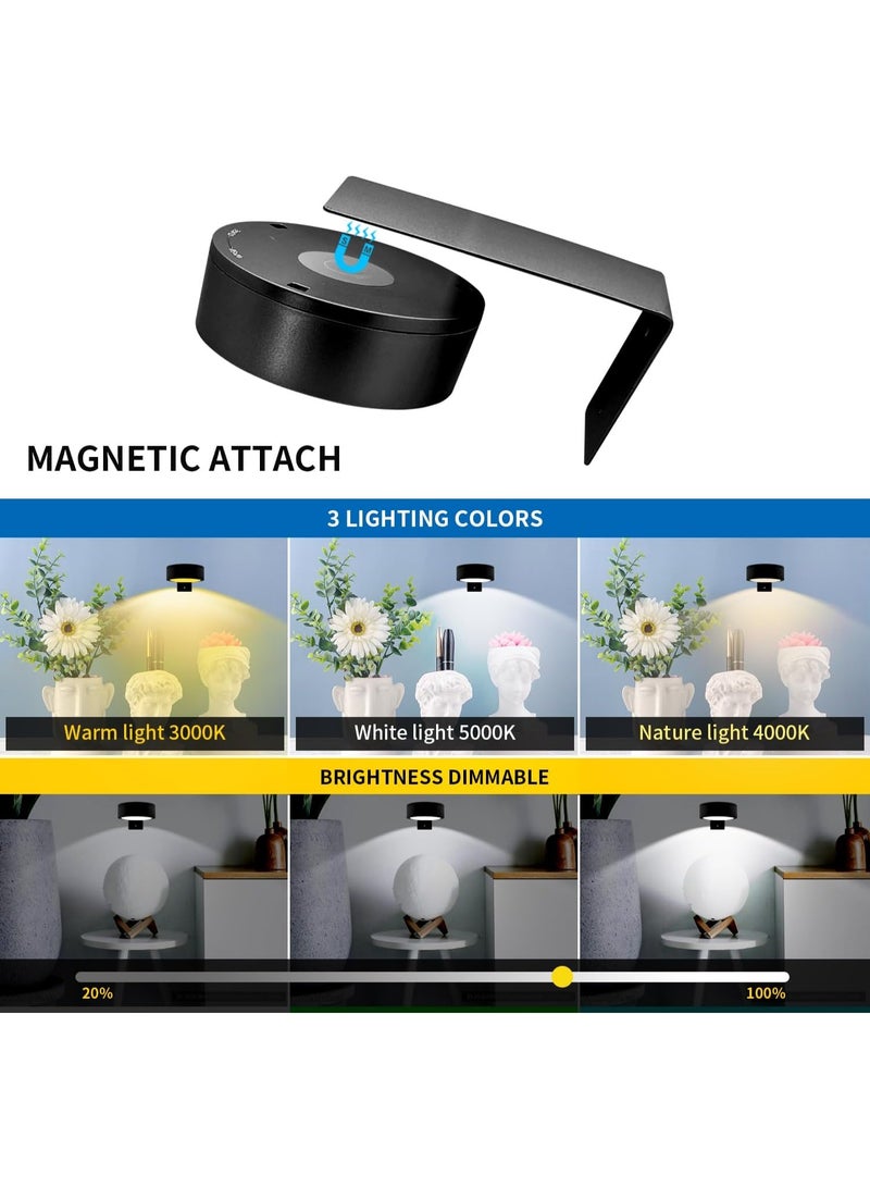 يلا جوي 3 حزم إضاءة للصور، إضاءة للوحات الفنية الجدارية بثلاثة ألوان قابلة للتعتيم، إضاءة LED للوحات الفنية على الحائط للملصقات ولوحات السهام ولوحات الصور الشخصية (أسود،  حزمة واحدة مع جهاز تحكم عن بعد) - Image 2