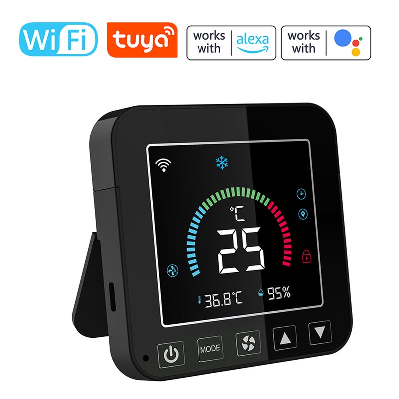 USB Power Supplys Tuya WiFi Intelligent Temperature Humidity Infrared Controller Home Living Room Bedroom Air Conditioner Thermostat LCD Display Screen with Backlight APP Remotes Control - Image 1