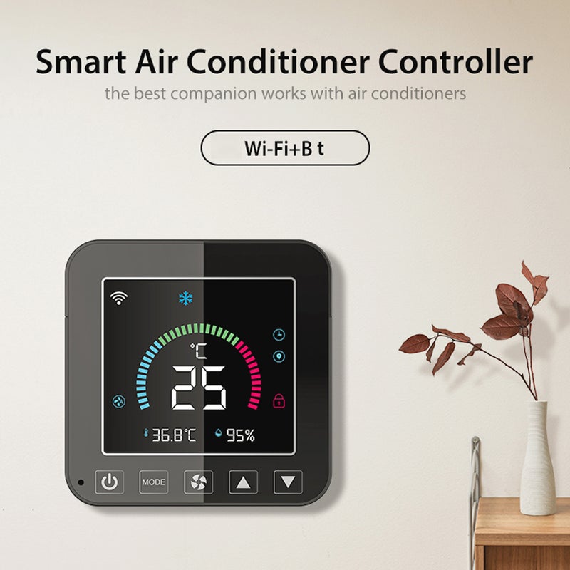 USB Power Supplys Tuya WiFi Intelligent Temperature Humidity Infrared Controller Home Living Room Bedroom Air Conditioner Thermostat LCD Display Screen with Backlight APP Remotes Control - Image 5