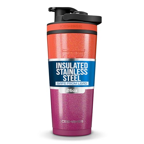 Ice Shaker Insulated Stainless Steel Shaker Bottle 26oz Summer Cold for 30 Hours Insulated Cup with Twiston Agitator OdorFree Bottle for Protein Shakes Water Smoothies Cocktails - Image 1