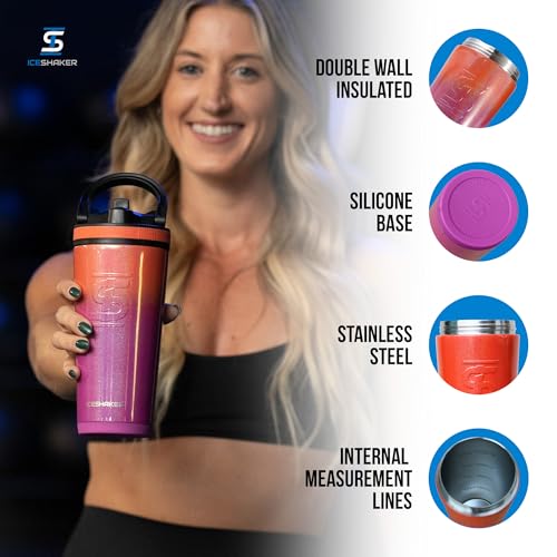 Ice Shaker Insulated Stainless Steel Shaker Bottle 26oz Summer Cold for 30 Hours Insulated Cup with Twiston Agitator OdorFree Bottle for Protein Shakes Water Smoothies Cocktails - Image 3