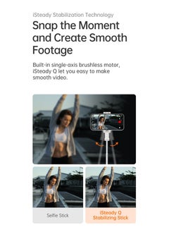 hohem Adjustable Rotating Foldable Selfie Stick Stand with Gimbal Stabilizer for iPhone and Android  - Image 3